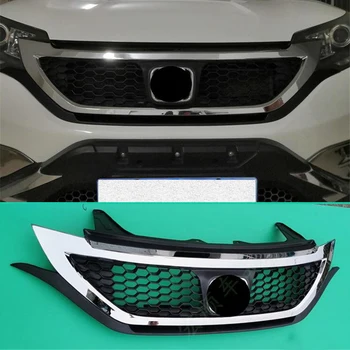 

CEYUSOT FOR Honda CRV grille trim accessories 2012-2015 ABS front bumper separator Honeycomb black silver grille CRV car styling