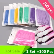 100 шт./пакет одноразовые MicroBrush ресницы человека Расширение ресницы снятия тампон микро-щётка для наращивание ресниц инструменты