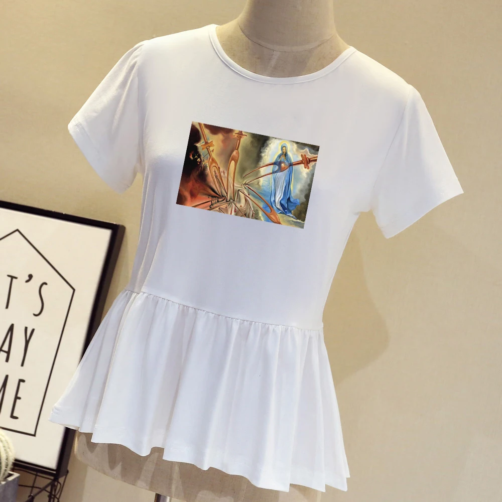 Женская футболка с коротким рукавом tshir Camiseta dibujos animados летняя принтом Salvador Dali 2019 |