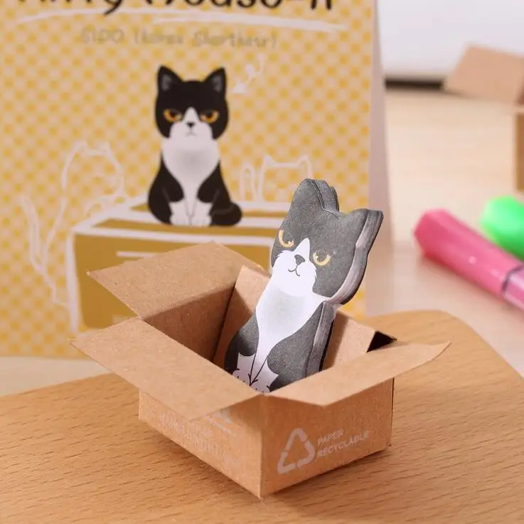 Cute Animal Cat Ear Sticky Note Memo Pad Label Gift Office Supplies 1pc \ 