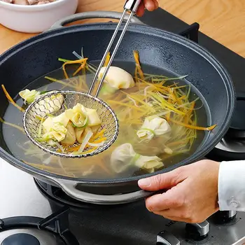 

Kitchen Stainless Steel Spider Strainer Wire Skimmer Tools Spiral Net Mesh Ladle Colanders Noodles Wire Mesh Mesh For Kitch V1X4
