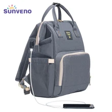 SUNVENO сумка для подгузников для мам Большая вместительная сумка для детских подгузников дизайнерская сумка для кормления модный рюкзак для путешествий сумка для ухода за ребенком для мам и детей