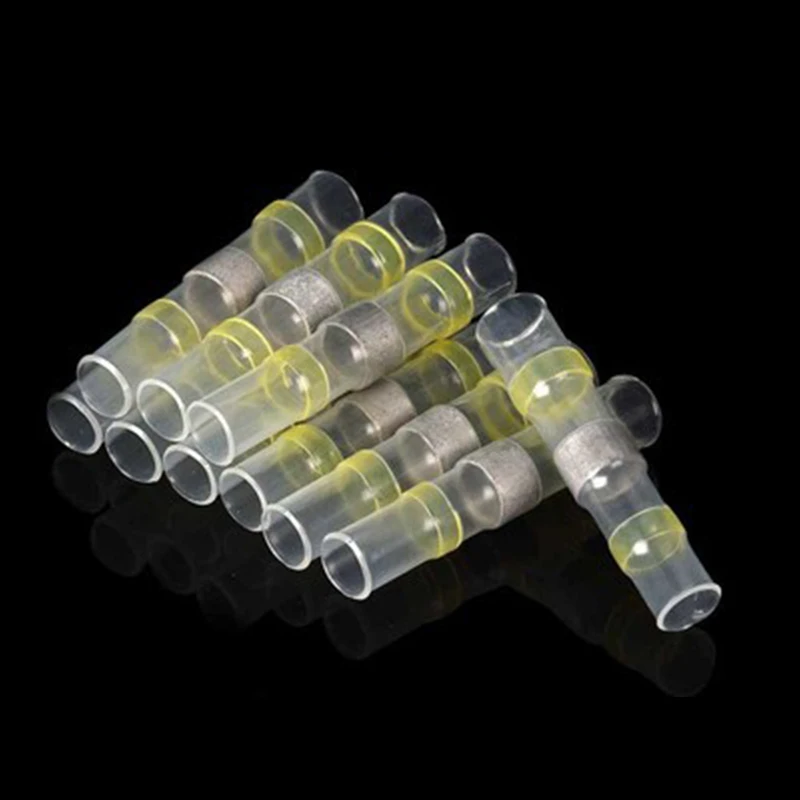 

100pcs/Lot Electrical Waterproof Seal Heat Shrink Butt Terminals Solder Sleeve Yellow Wire Connectors Practical Model Number:S41