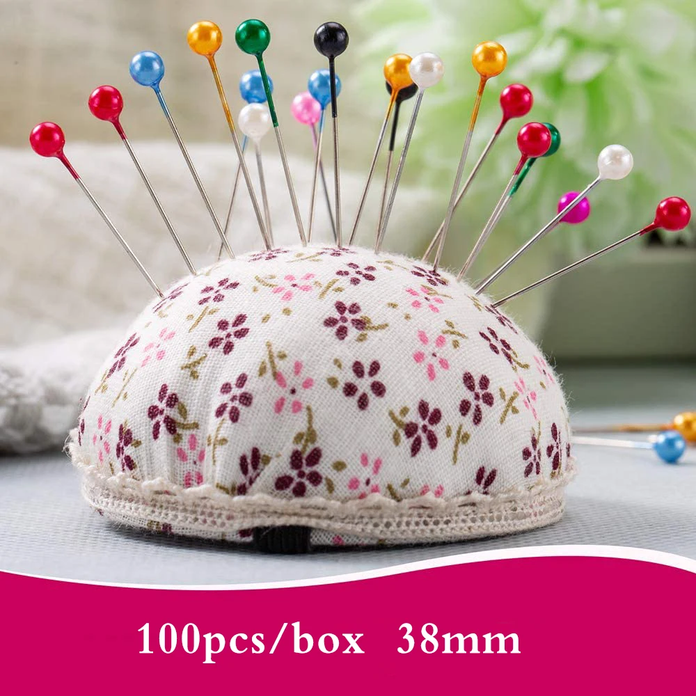 Description Picture 5 of item100Pcs Sewing Pins 38mm Pearl Ball Head Push Pins Straight Quilting Pins for Dressmaking Jewelry Decor DIY Sewing Tools