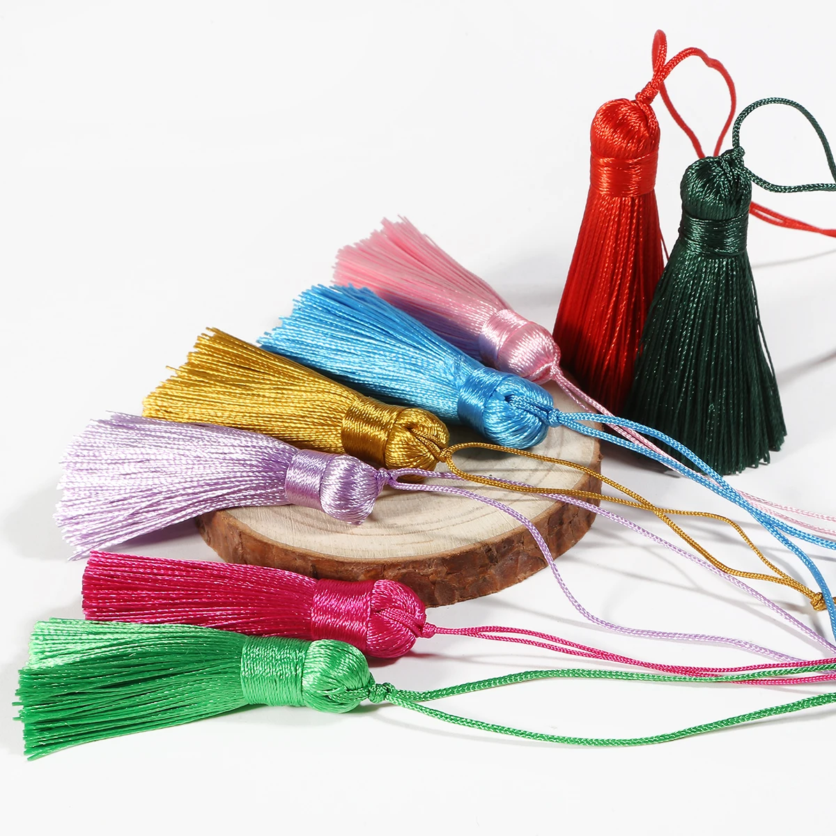다채로운 코튼 실크 술, 짧은 술, DIY 공예 커튼, 걸이식 장식, 쥬얼리 제작 액세서리, 5.5cm, 1 개