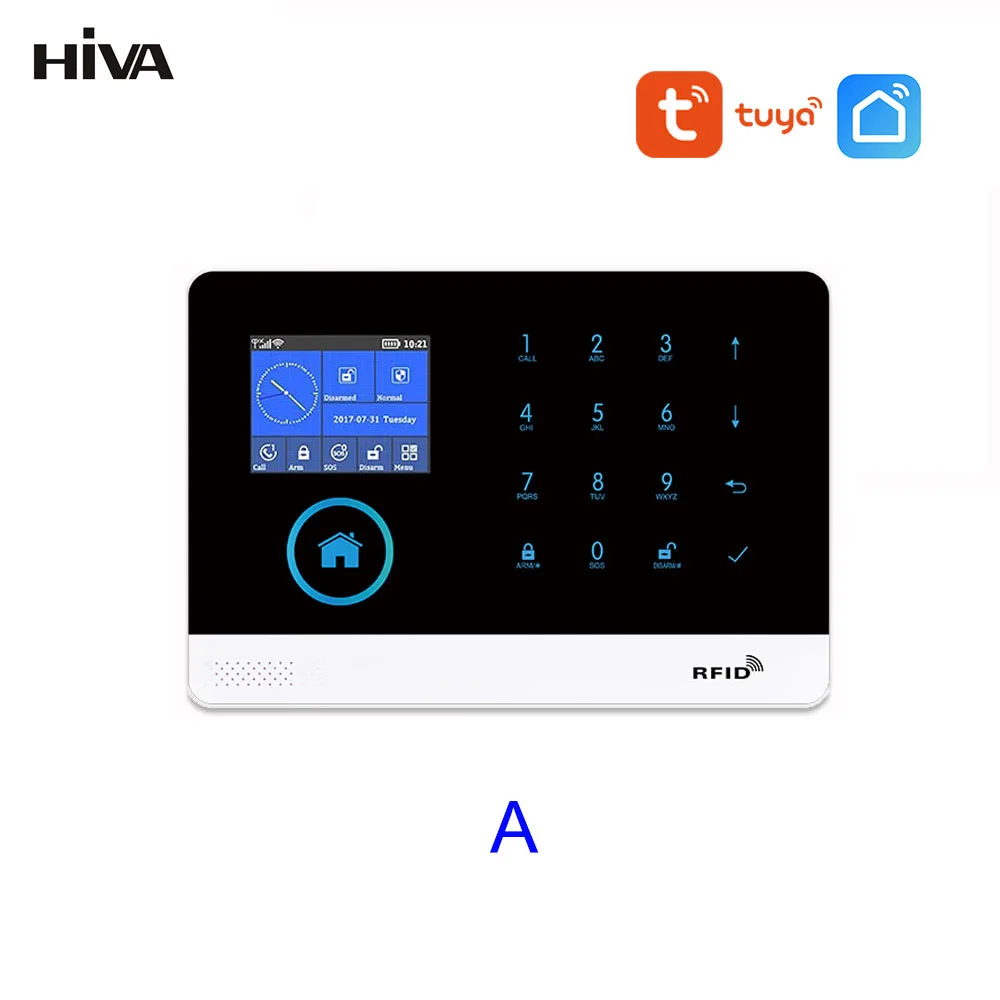 PG-103 Home Security Alarm System Wifi GSM Alarm Intercom Remote Control Autodial 433MHz Detectors IOS Android Tuya APP Control 