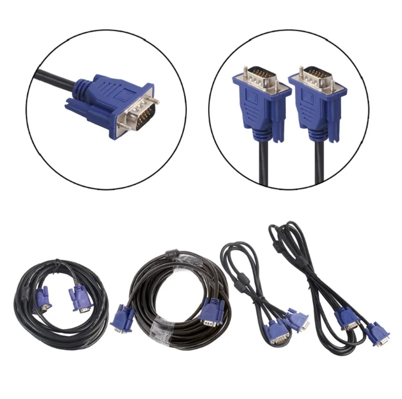 

1.35m 3m 5m 10m 1080P VGA HD 15 Pin Male To Male Extension Cable Cord For PC Laptop Projector HDTV Monitor