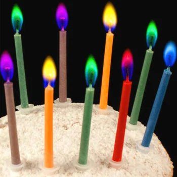 

12pcs/Box Colourful Flame Candles Wedding Party Birthday Cake Candles Home Decoration Party Supplies Topper Decor Party Favor