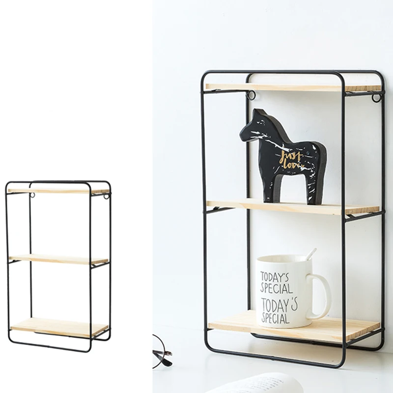 Creative Nordic Style Wall Pendant Decoration Iron Shelf Decorative Wall Shelf Home Organization and Storage Room Organizer