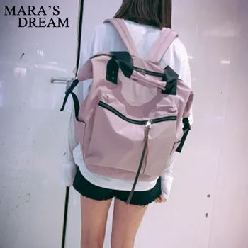 

Fashion Nylon Waterproof Backpack Women Large Capacity Schoolbags Casual Solid Color Travel Laptop Backpack Teen Girls Bookbags