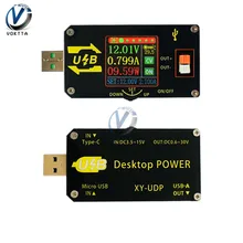Convertidor de XY-UDP USB Digital DC-DC, módulo de alimentación de escritorio ajustable, CC, CV, 0,6-30V, 5V, 9V, 12V, 24V, 2A
