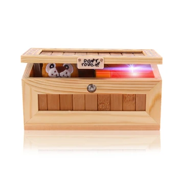 

Wooden Useless Box Don't Touch Box with Tiger Cute Tiger Surprise Useless Box Fully Assembled Toy Gift with Sound Tiger Toy