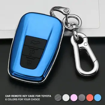 

1Pcs Car Silica Gel Key Fob Case Cover Bag Keychain For Toyota Camry CHR Corolla RAV4 Avalon Prado
