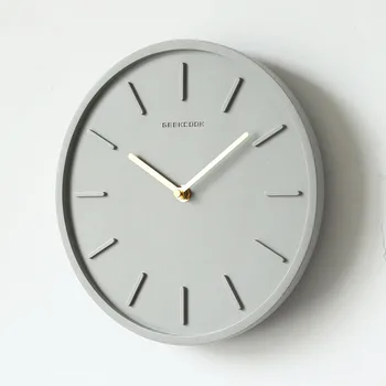 

Nordic Cement Wall Clock with Metal Pendulum Bedroom Silent Needle Clock Living Room Industrial Wind Decor 10 inch Round Clocks