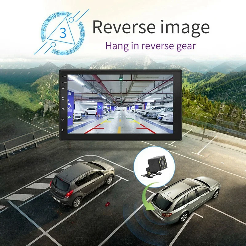 7 Inch 2 Din Android 8.1 Car Stereo MP5 Player Press Screen FM Radio GPS WiFi BT Head Unit with Camera
