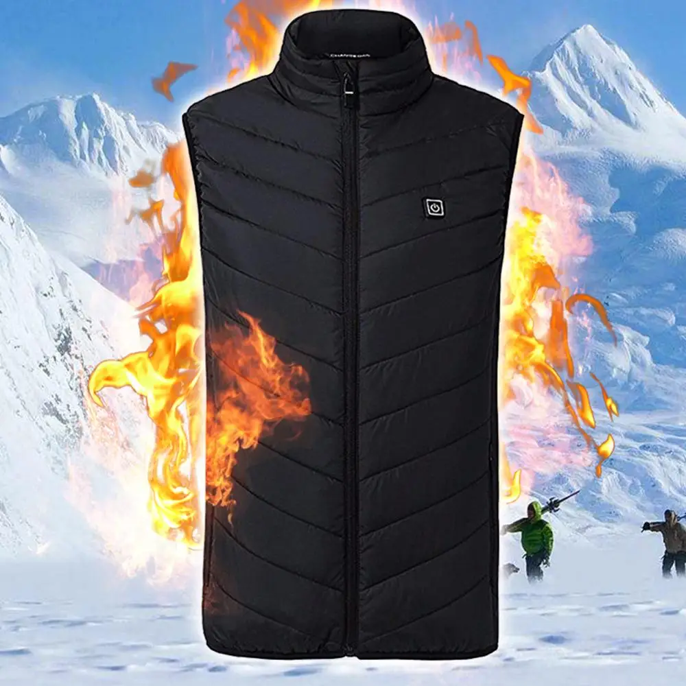 

Outdoor Electric Heated Vest USB Heating Warm Vest Winter Thermal Cloth Feather Camping Hiking Warm Hunting Jacket Hot Sale 2020