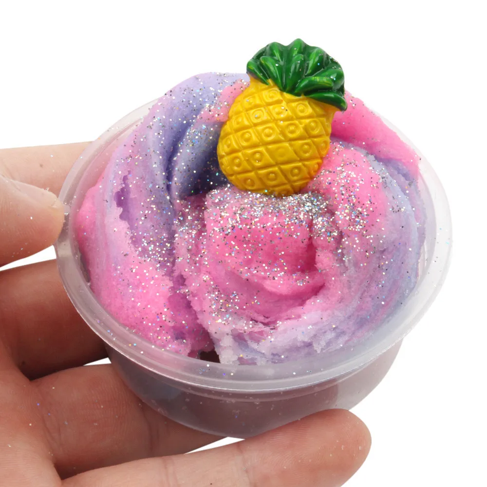 Colorful Mixing Cloud Cotton Candy Slime Fluffy Polymer Anti Stress Slime Sludge Cotton Mud Toy Toys For Children #A