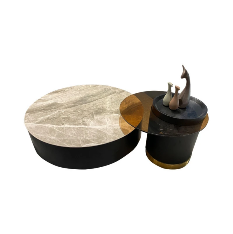 

Круглый современный минималистичный роскошный креативный закаленный боковой дизайн в скандинавском стиле для дома гостиной несколько комбинаций