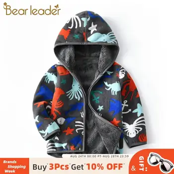 

Bear Leader Children's Autumn New Long Sleeve Polar Fleece Fabric Coats Girls Print Fashion Jackets Baby Boys Open Stitch Coats