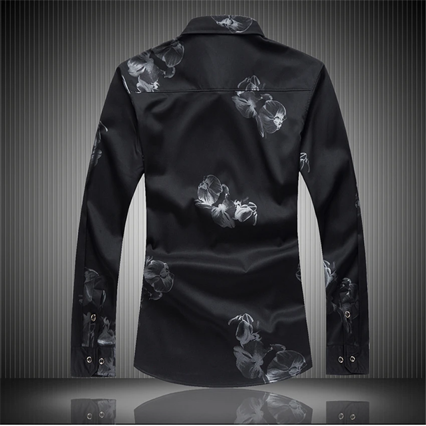 Белая классическая мужская рубашка размер S M L XL XXL XXXL 4XL 5XL 6XL 7XL бизнес банкет мужские модные рубашки цветок рубашка Мужчины