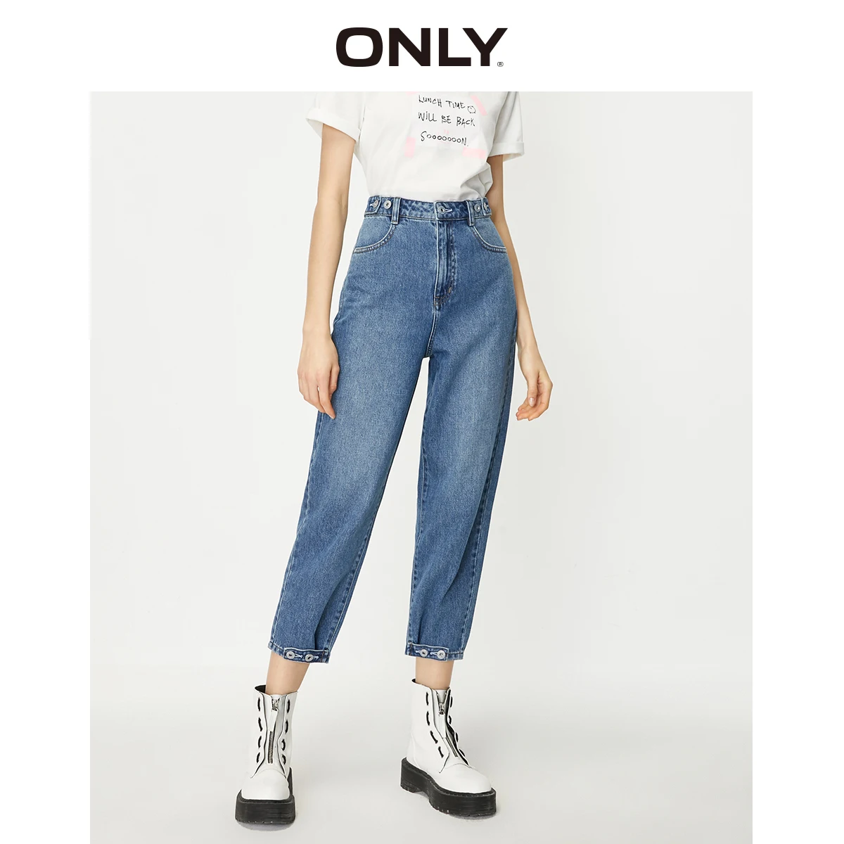 ONLY Women's Loose Straight Fit High-rise Crop Jeans | 120149702 ONLY Women's Loose Straight Fit High-rise Crop Jeans | 120149702