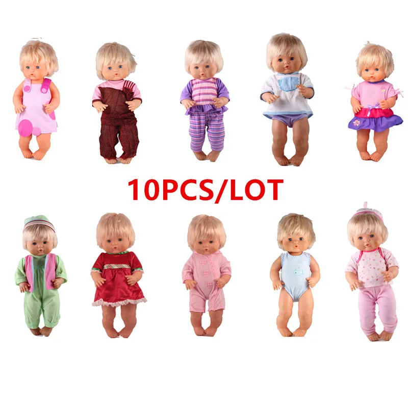 41 см Nenuco кукольная одежда Nenuco Ropa y su Hermanita 5 шт. Комбинезоны 5 шт. платья DIY Наряжаться для 16 дюймов с рисунком из мультфильма «Мой маленький Nenuco кукла - Цвет: 10PCS style 1