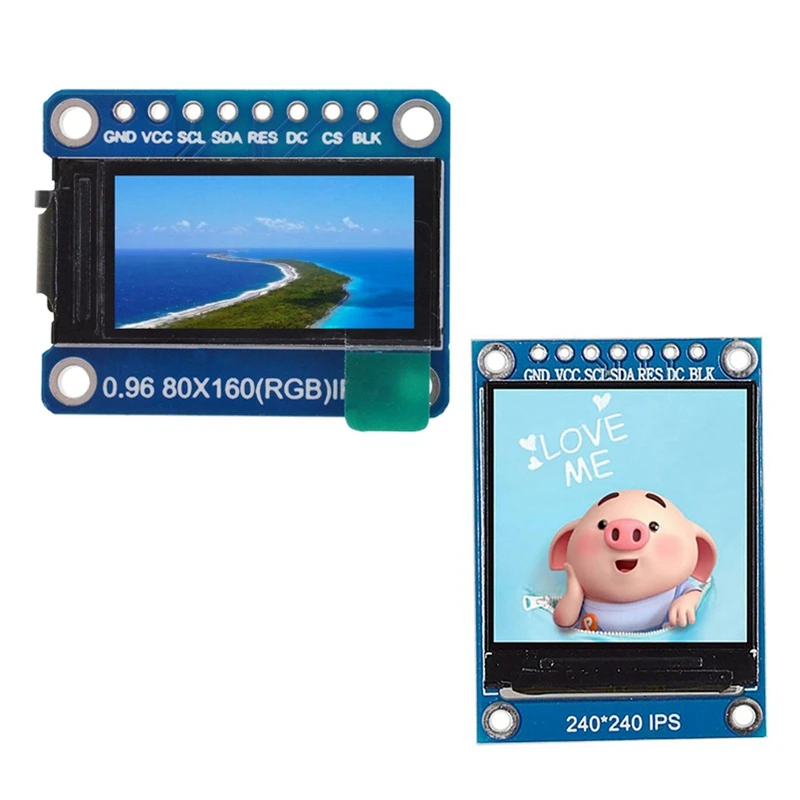 2 шт Ips Spi Hd 65K полноцветный Tft Модуль St7735 привод ЖК IC дисплей 3,3 В Spi интерфейс для Arduino Diy, 0,96 дюймов 8 Pin& 1,3