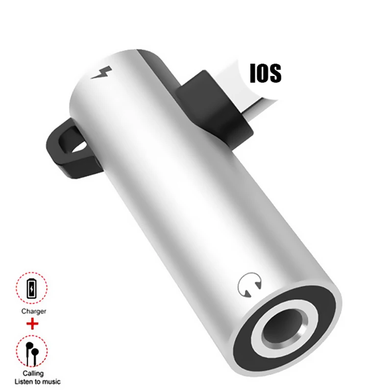 

For Lighting to 3.5mm Jack Headphone Aux Audio Adapter For iPhone X 7 8 Plus OTG Adapter Converter Splitter Support IOS System