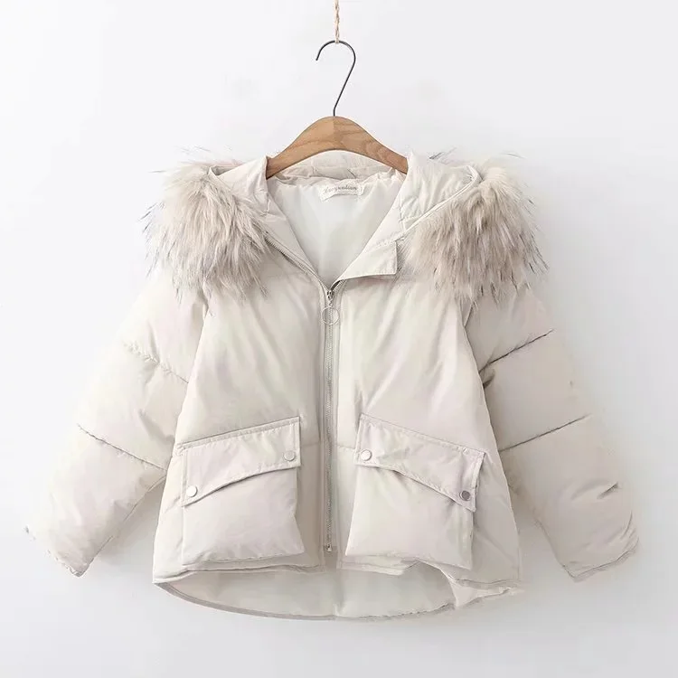 

2018 Winter Mori Girl Sweet Solid Color Large Pocket Loose-Fit Short Cotton-padded Clothes Hooded Cotton Coat Women's 90457