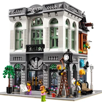 

15001 Brick Bank Creator Series City Street Model 2413pcs Building Blocks Bricks Toys Compatible Lepining 10251 Gift Children