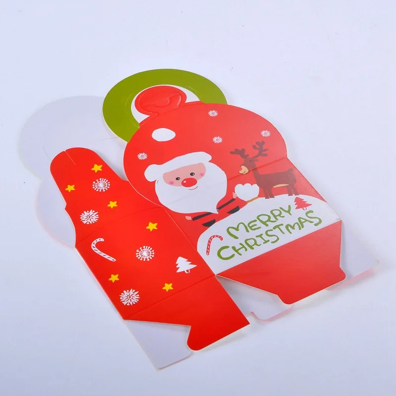12 шт. бумажная Подарочная коробка для печенья холокатная пищевая упаковка коробки Санта-Клаус рождественские украшения для дома Новогодняя сумка Navidad
