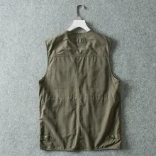 V3419 мужская одежда г. Весенний стиль, Свободный жилет в стиле ретро, с карманами, с защитой от проливания, военный жилет