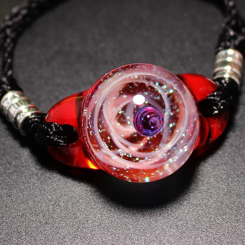 Галактический браслет с Туманностью Вселенная планета веревка браслет девушка солнечная система спутниковый Космос стеклянный браслет мяч браслет B0167