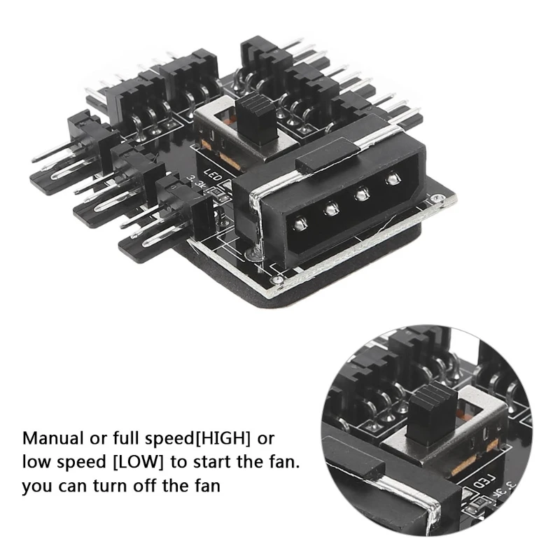 ПК от 1 до 8 4Pin Molex кулер охлаждающий вентилятор концентратор 3Pin контроллер питания для ПК Майнинг Au13 19 Дроп