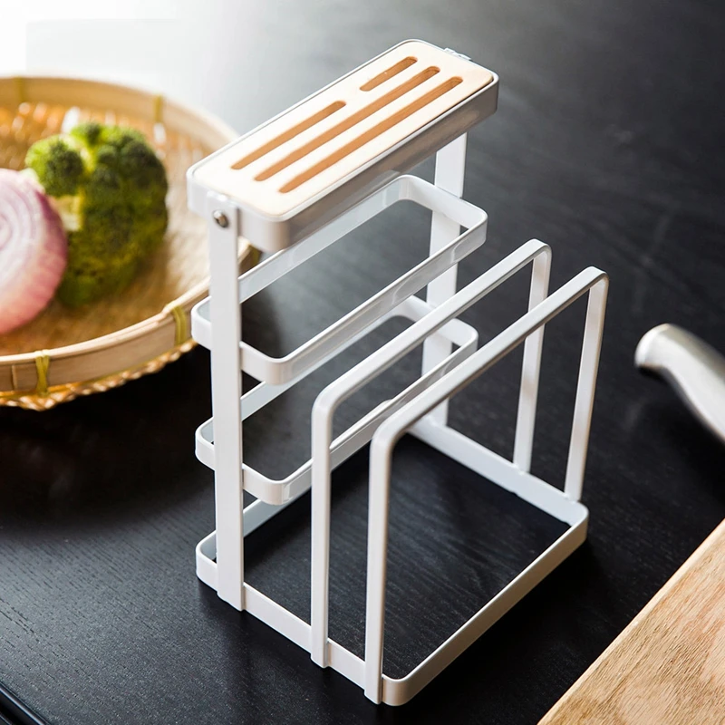 

Hot Sale Europe Style Metal Storage Racks Cutting Boards/Holders Creative Draining Rack Multi-Use Storage Holder