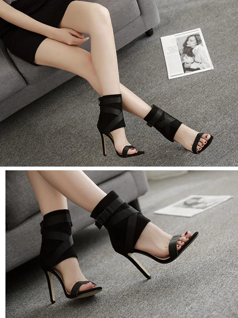 New Peep Toe Cross Strap Thin Heel Women High Heel Sexy Hollow Belt Buckle Women Heels Sandals 2020 Ladies Pumps VT714 (12)