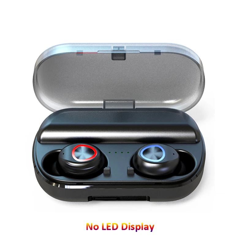 Black no Display Bluetooth наушники сенсорные стерео беспроводные Bluetooth наушники водонепроницаемые V10 светодиодный дисплей шумоподавление гарнитуры - Цвет: Black no Display