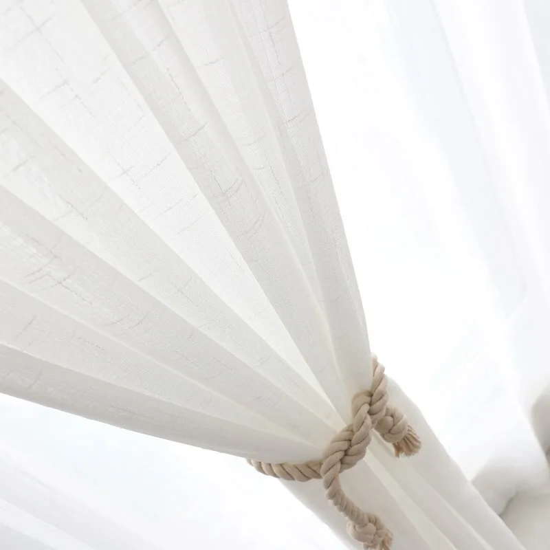 Solid White  Tulle Curtain For Living Room Bedroom Modern Organza Voile Sheer Curtains Finished Decorative Window Treatment