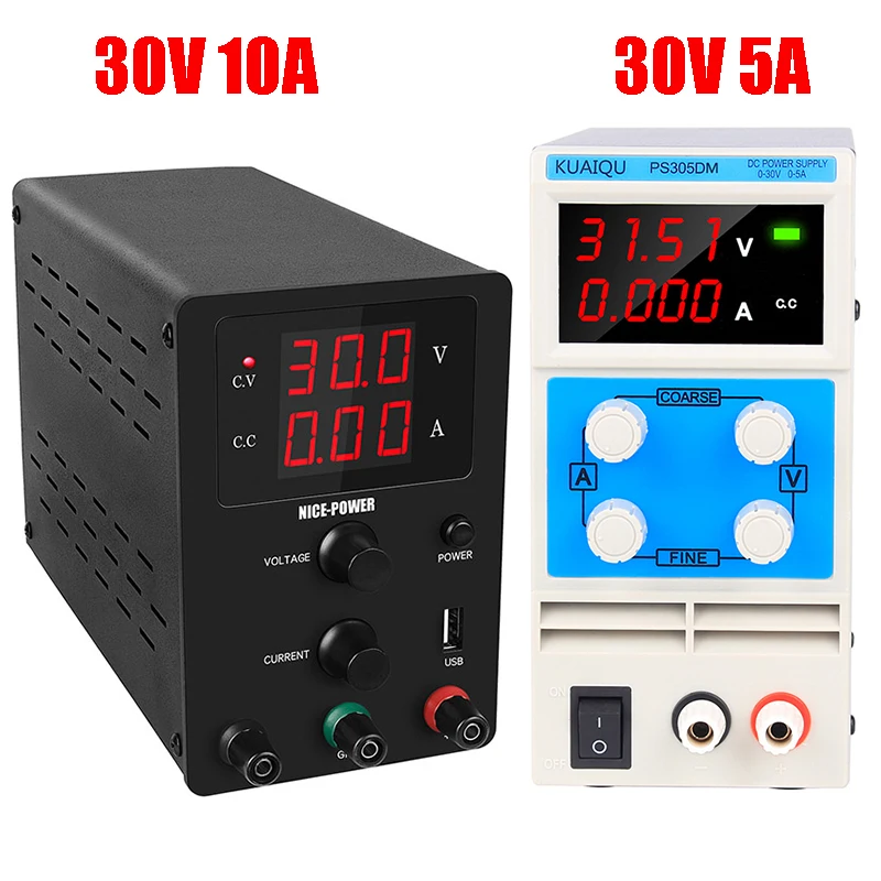 

USB Lab Power Supply DC 30V 10A Bench Source Digital 30V 5A Adjustable Power Source Current Stabilizer Power Supplies for Phone