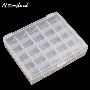 

25Pcs Slots Transparent Empty Bobbin Box Sewing Machine Spools Storage Box Home Sewing Accessories Tools