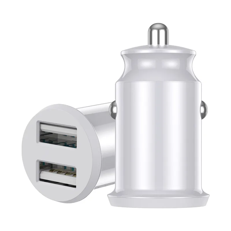 USLION автомобильное зарядное устройство Mini Dual USB для мобильного телефона 3,1 Быстрая зарядка для iPhone 11 pro 6 7 8 samsung huawei Xiaomi автомобильное зарядное устройство - Тип штекера: White