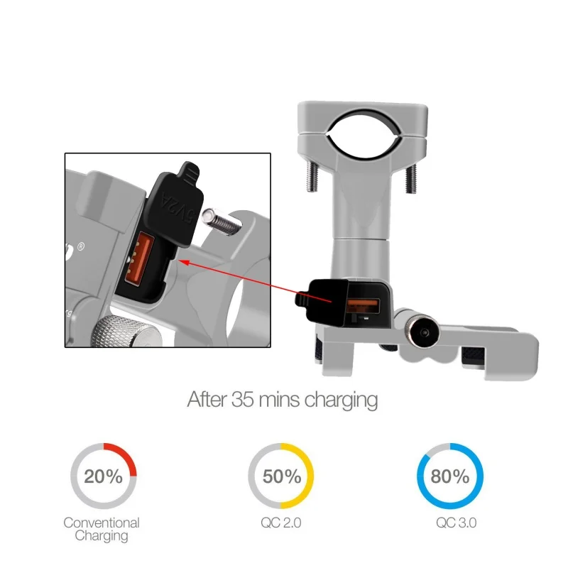 Держатель для мобильного телефона супер быстрая зарядка 3,0 USB зарядное устройство из алюминиевого сплава вращение на 360 градусов автомобильные принадлежности Универсальный кронштейн