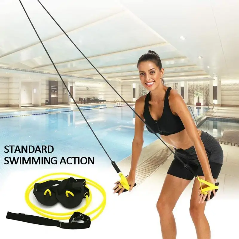 

Training Resistance Bands Swimming Resistance Belt Exercise Belt With Swim Fin Set Freestyle Swimming Arm Force Trainer Rubber