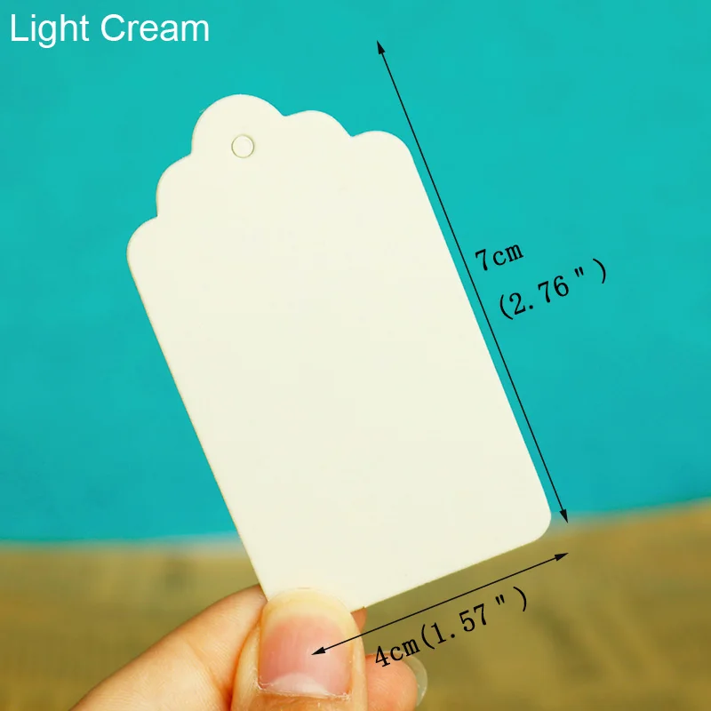 Light Cream 50 шт. подарочные бирки, цветные подарочные упаковочные бумажные бирки, бирки на свадьбу, день рождения, сумки, ценники, этикетки, сделай сам, ткань для шитья, поставка - Цвет: Light Cream