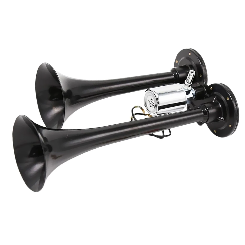 12V-24V 150DB Car Truck Train Boat Super Loud Triple Trumpet Air Horn Kits