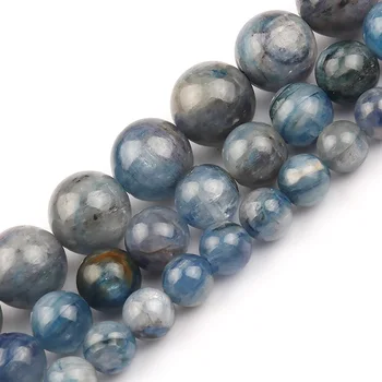 

AA+ Natural Blue Kyanite Gemstones Bead 6/8/10mm Round Loose Spacer Stone Beads for Jewerly Making DIY Bracelets 15inch