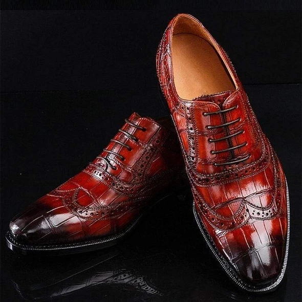 

Men Leather Shoes Lace Up Casual Shoes Dress Shoes Brogue Shoes Spring Ankle Boots Vintage Classic Male Casual F54