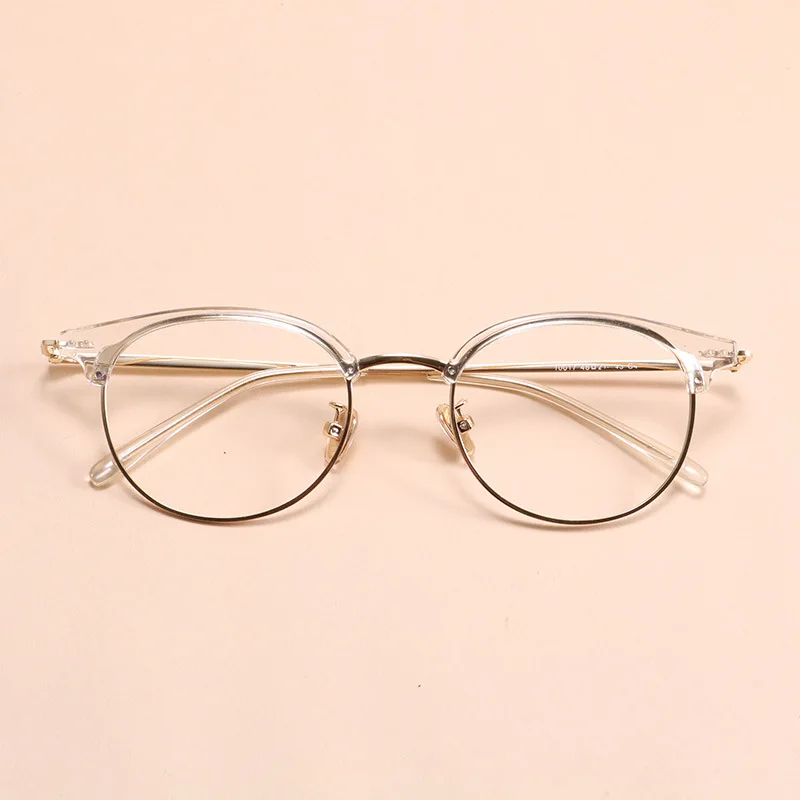 TR90 Transparent Glasses Frame Women Half Rim Optical Myopia ...