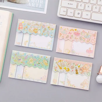 

Korean Stationery Cute Rabbit Flower Memo Pad Kawaii Decorative Sticky Notes Label Marker Notepad For Gift Office School Supply