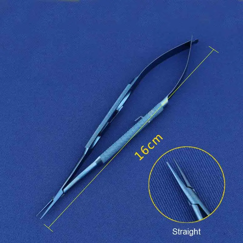 Микрохирургические инструменты титановый сплав фиксатор иглы прямой локоть иглы держатель микрохирургические инструменты